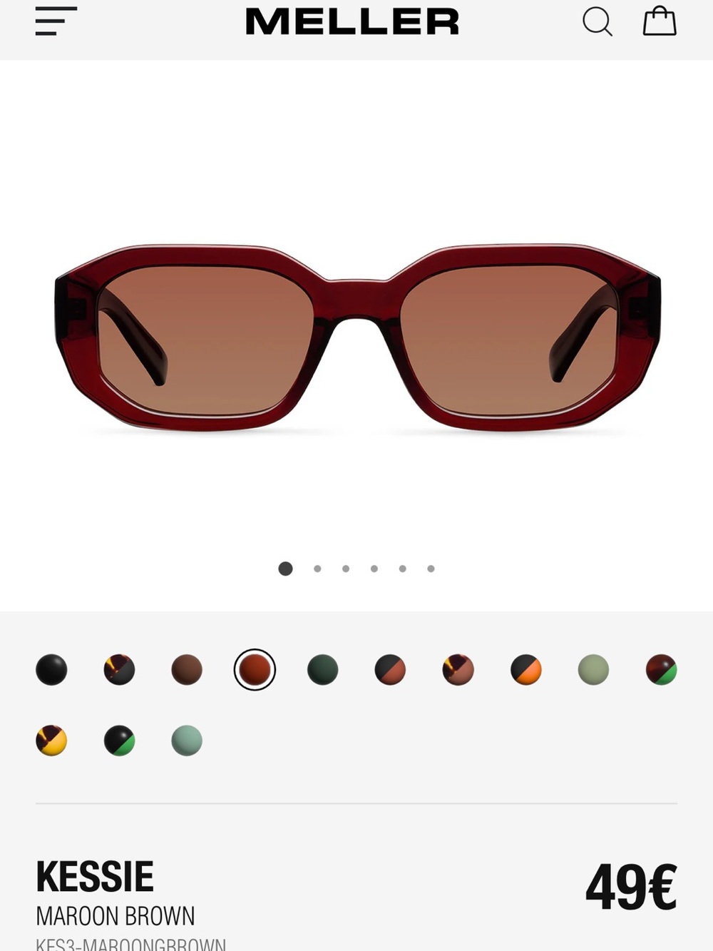 NIB Meller Kessie Sunglasses in Maroon Brown